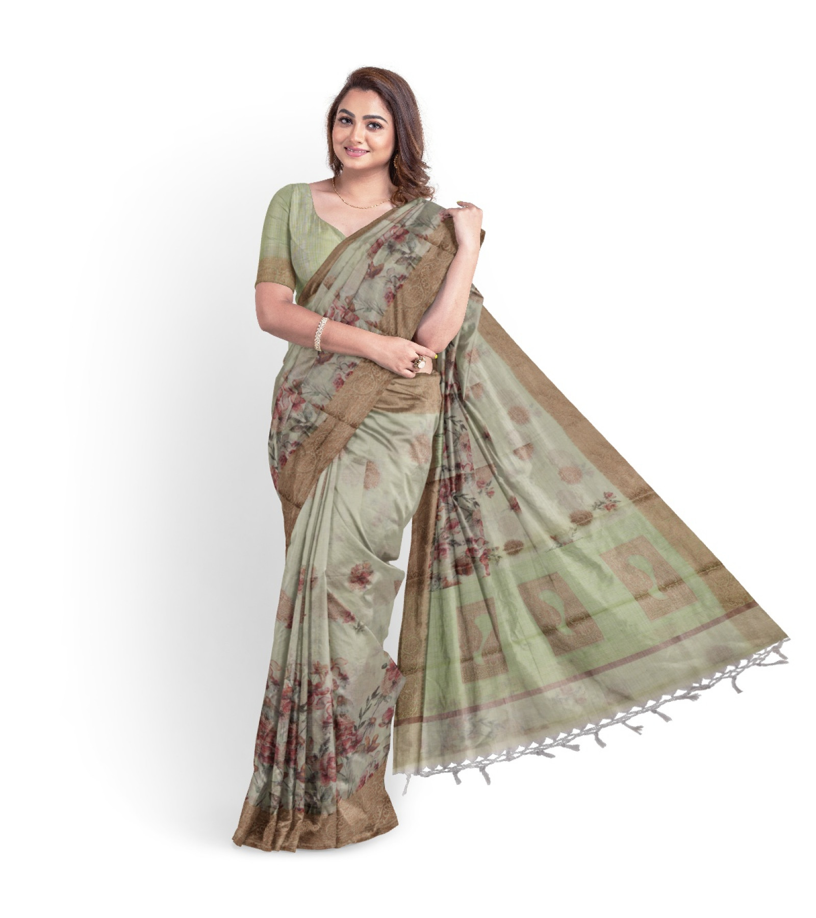 Exclusive Honeydew Tissue Kanjivaram Saree by Abaranji  